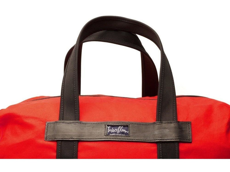 Canvas London Duffel Bag with leather trim and a lifetime warranty