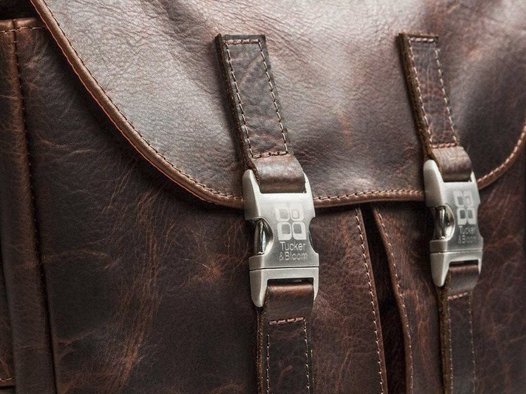 Bison leather messenger store bag
